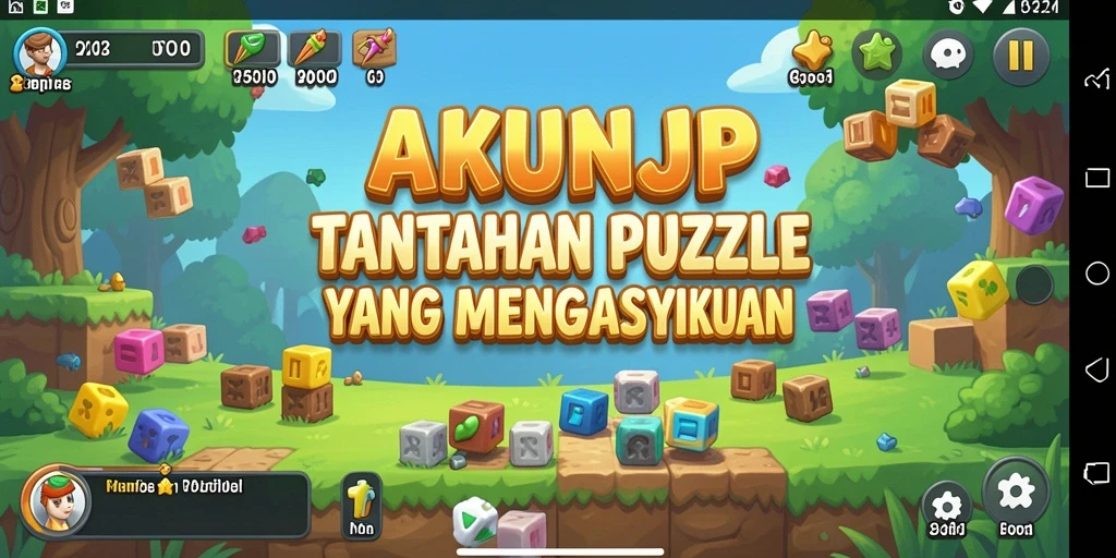 Tampilan gameplay AKUNJP dengan teka-teki yang menarik.
