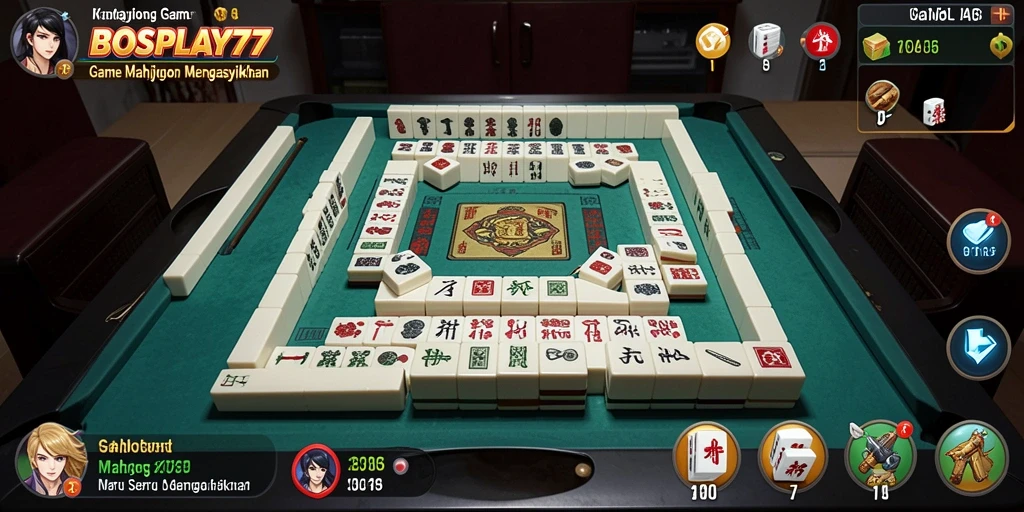 Tangkapan layar utama <strong>BOSPLAY77</strong> menunjukkan keseruan gameplay Mahjong.