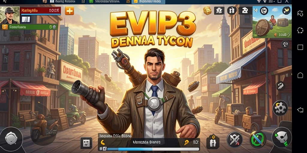 Menggambarkan gameplay seru dalam mengelola bisnis Tycoon.