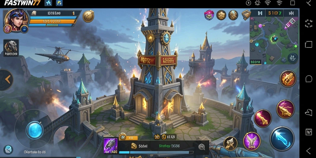 Screenshot FASTWIN77 menampilkan aksi seru dalam gameplay Tower Defense.