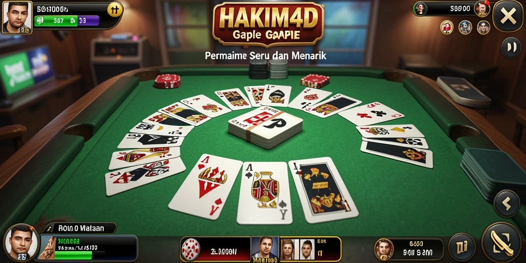 Screenshot HAKIM4D menampilkan serunya gameplay Gaple di layar.