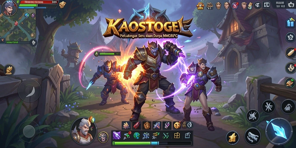 Tangkapan layar KAOSTOGEL menampilkan aksi seru dalam pertempuran MMORPG.