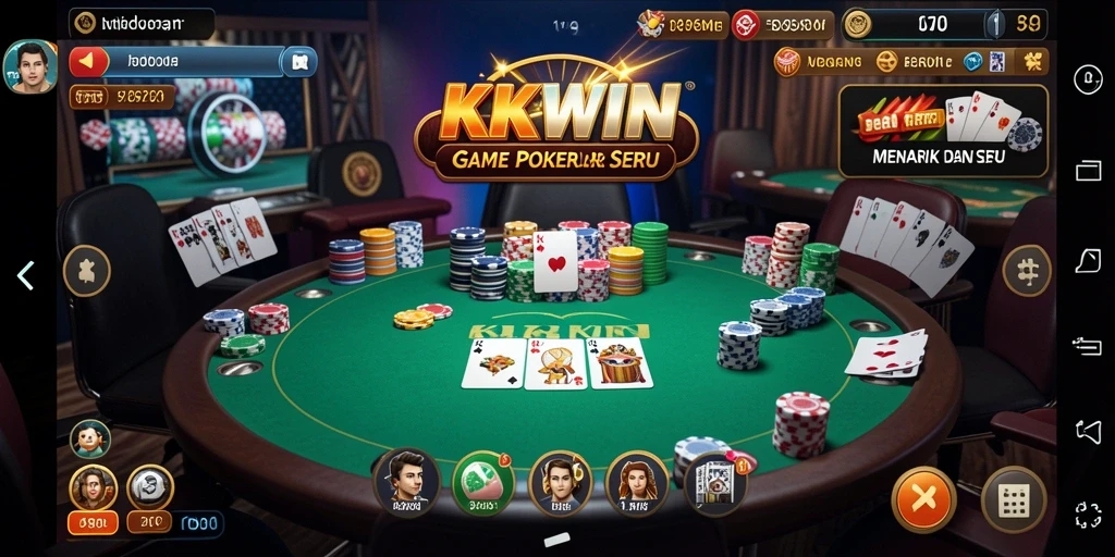 Screenshot KKWIN menunjukkan momen seru permainan poker.