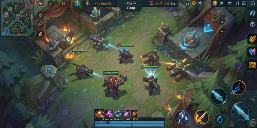Tampilan gameplay seru dari RP62RP, aksi MOBA yang mendebarkan.